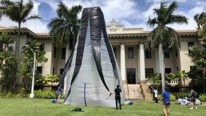 giant inflatable in front of building