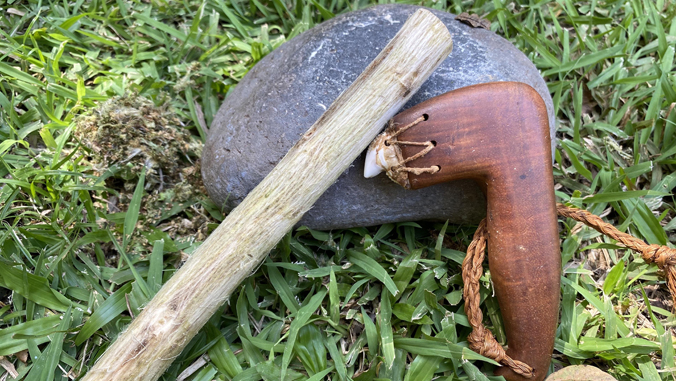 tools in grass