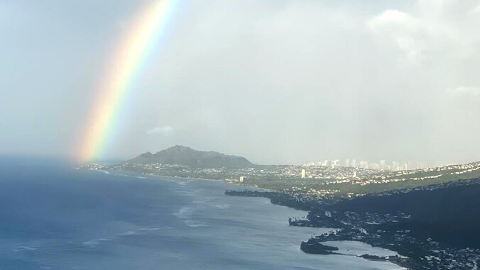 rainbow over the coast