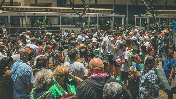 crowd of fans