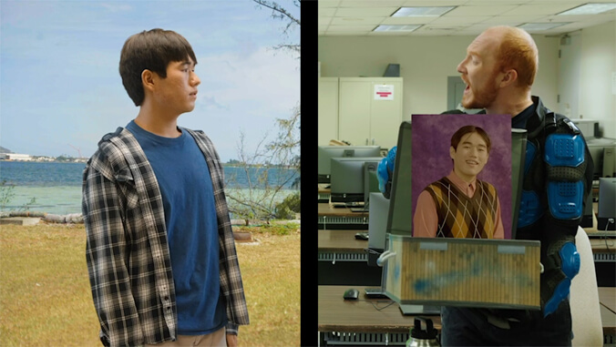Two people in splitscreen