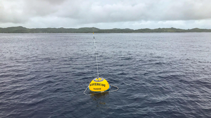 PacIOOS helps deploy new wave buoy in Palau to monitor ocean conditions