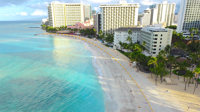 beach aerial shot