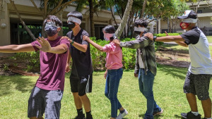 blindfolded students