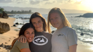 three women at the beach