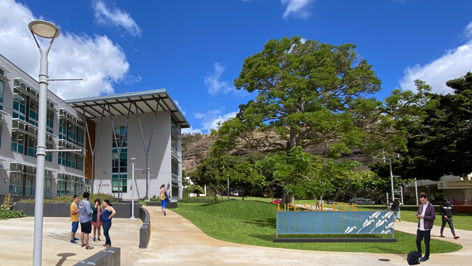 Life Sciences building with sign