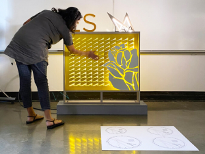 Person working on sign