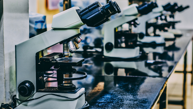 microscopes on a table