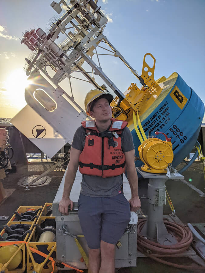 Tully Rohrer with oceanographic equipment