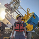 Tully Rohrer with oceanographic equipment