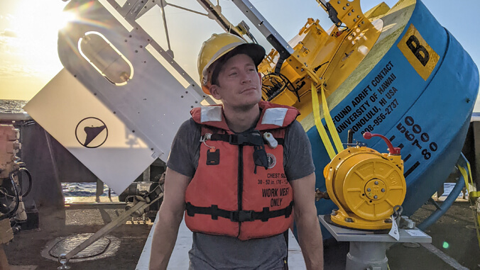 Tully Rohrer with oceanographic equipment