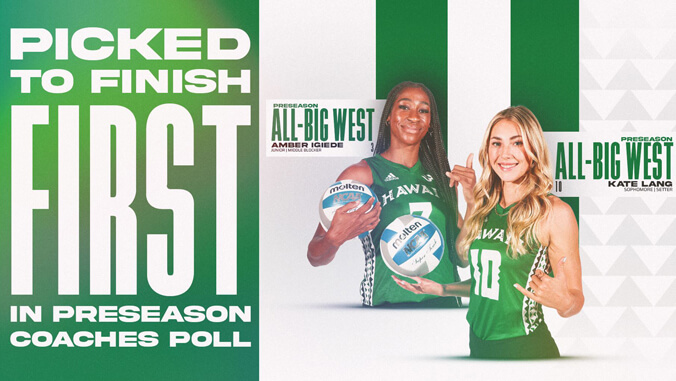 U H Manoa volleyball first in preseason coaches poll graphic