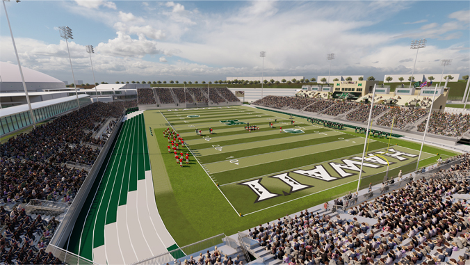 Render of Ching Athletics Complex