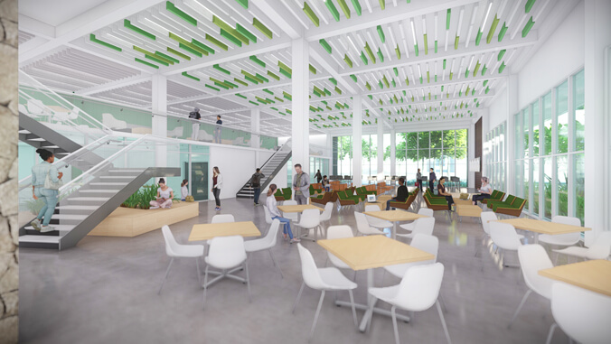 U H Manoa Sinclair student success center rendering interior