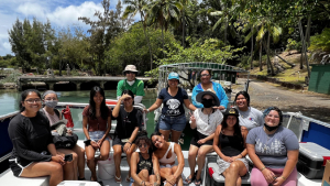 group photo on boat