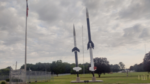 Two rockets at NASA facility