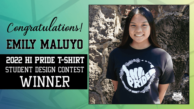 Emily Malyuo wearing the T Shirt she designed