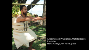 Man performing hula, cover of O E R textbook