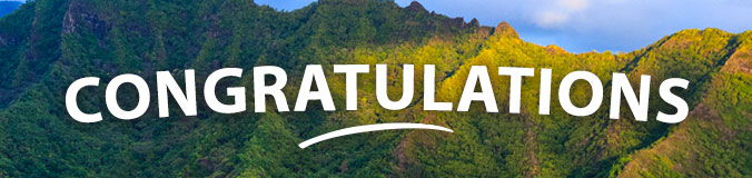 word "Congratulations" over mountain photo