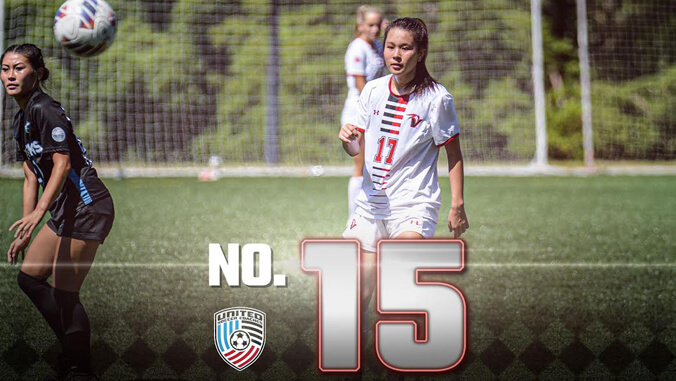 U H Hilo womens soccer no. 15 ranking graphic