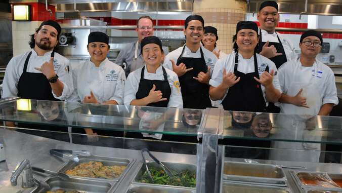 Group of culinary students