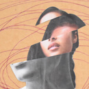 Art piece: sections of a woman's face