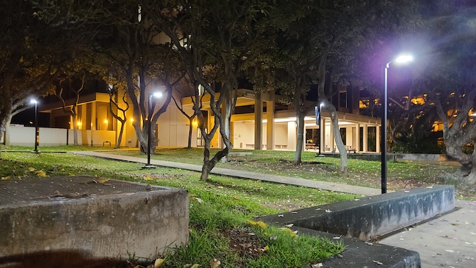 watanabe courtyard at night