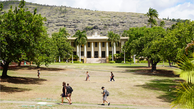 hawaii hall with brown grass