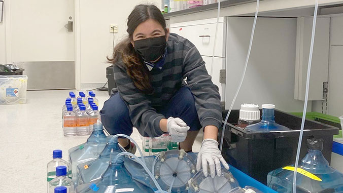 woman in lab