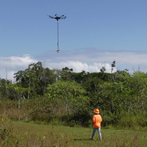 Person controlling a drone