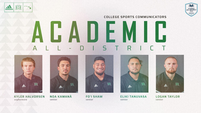 U H football academic all-district graphic