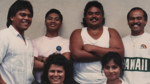 group photo of six students in 1988