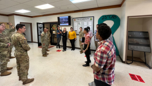 people standing around in a room