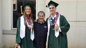 David Matlin with student-athlete graduates