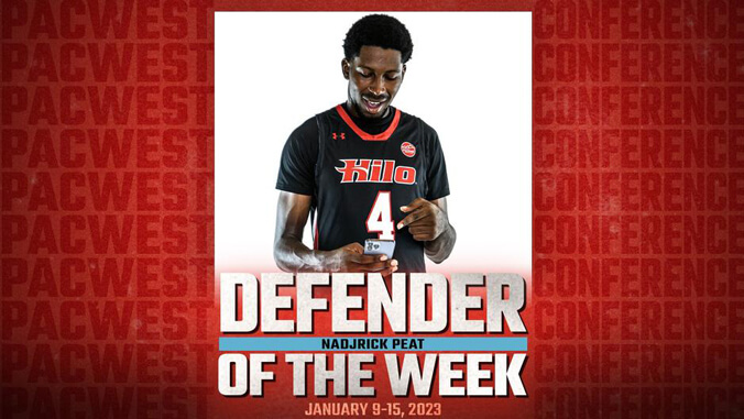 Peat with "Defender of the Week" graphic