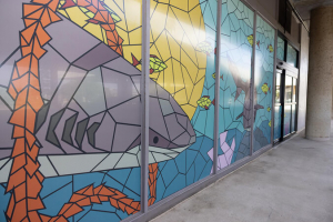 Detail of the shark mural