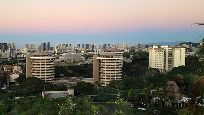 sunset at student housing