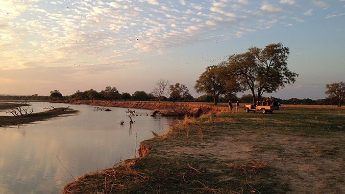 zambia landscape at sunset