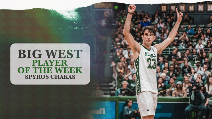 Spyros Chakas Big West Player of the Week graphic