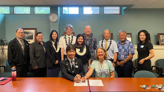 center on aging and tokyo institute of technology reps sign an MOU