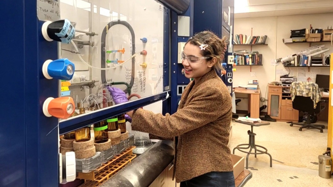 person performing research in a lab