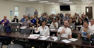 Large group of smiling people