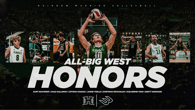 mens volleyball all big west honors and volleyball players 
