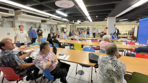 people sitting in a room