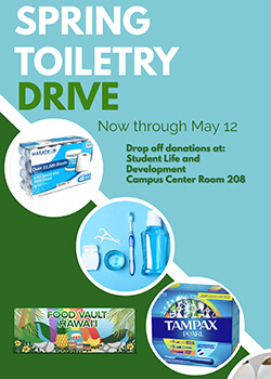 spring toiletry drive flier