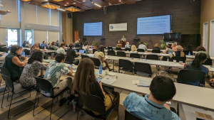 audience at the lighting talks event