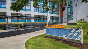 sign in front of building