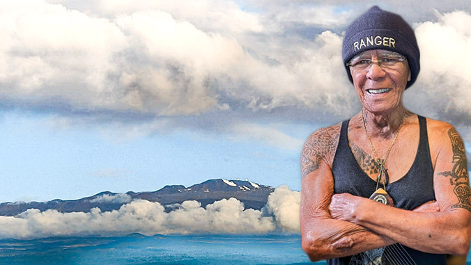 Kimo Pihana and Maunakea behind him