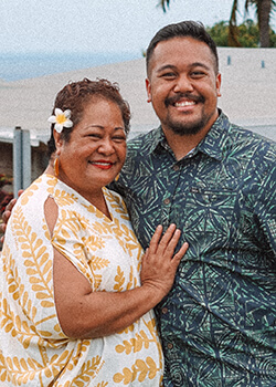 two people smiling