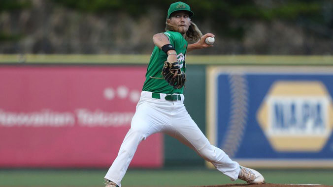 Harry Gustin playing baseball